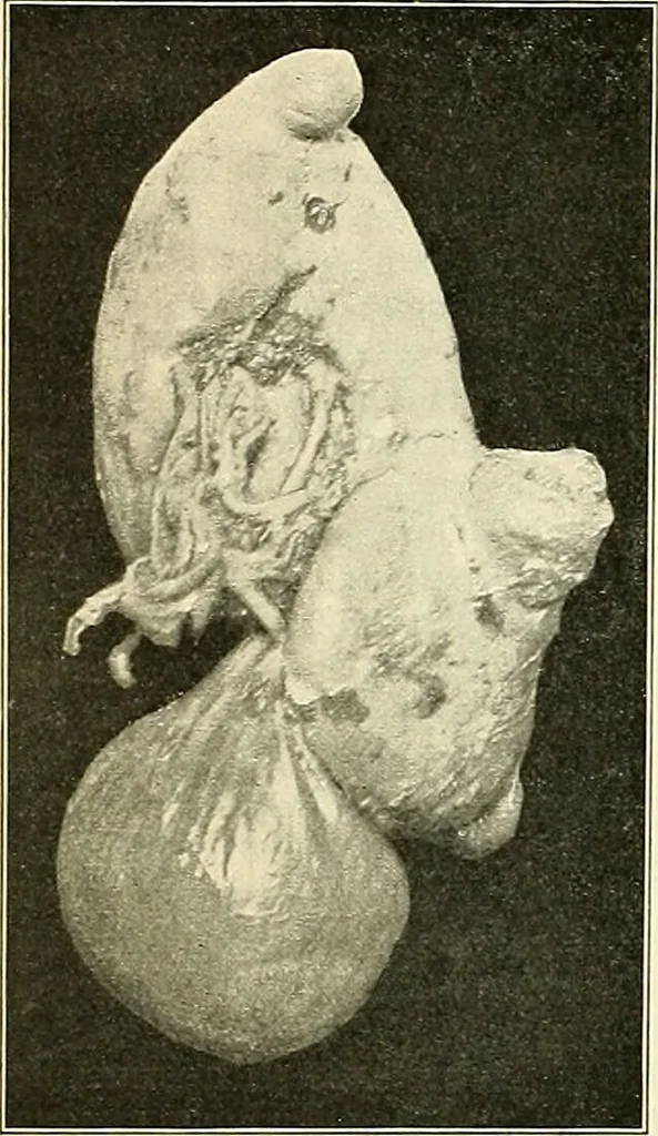 An illustration from An American text-book of genito-urinary diseases, syphilis and diseases of the skin / Ed. by L. Bolton Bangs ... and W. A. Hardaway ... Illustrated with 300 engravings and 20 full-page colored plates., 1898, leaf 592