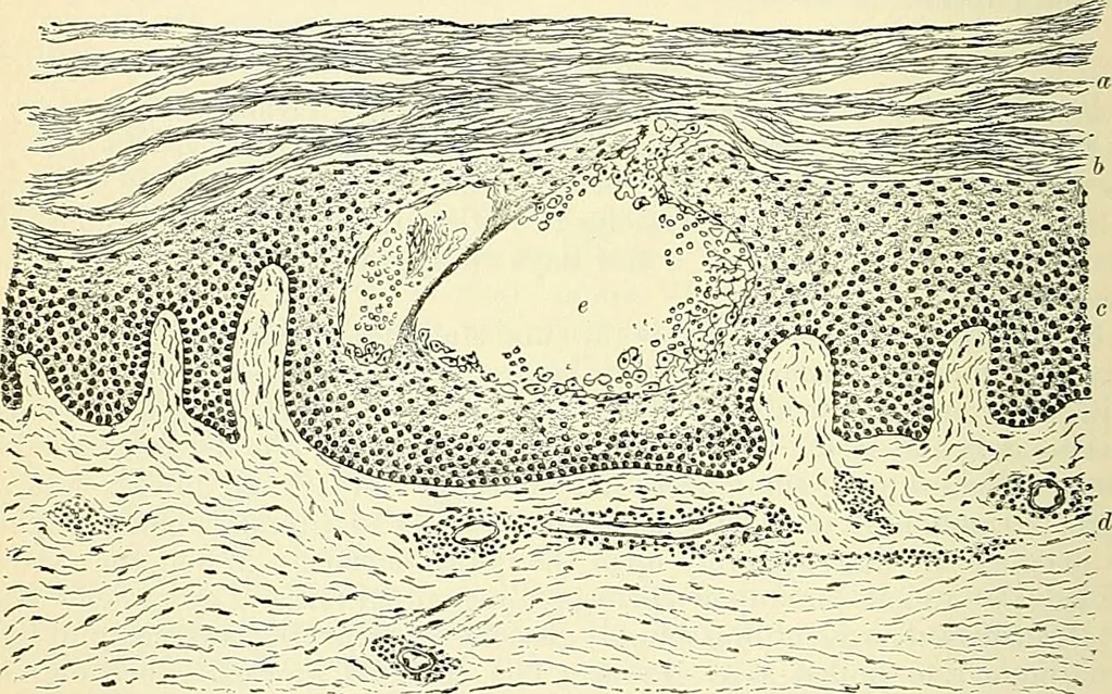 An illustration from An American text-book of genito-urinary diseases, syphilis and diseases of the skin / Ed. by L. Bolton Bangs ... and W. A. Hardaway ... Illustrated with 300 engravings and 20 full-page colored plates., 1898, leaf 860