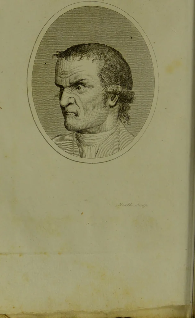 An illustration from Essays on physiognomy : for the promotion of the knowledge and the love of mankind / written in the German language by John Caspar Lavater ; and translated into English by Thomas Holcroft., 1804, leaf 196
