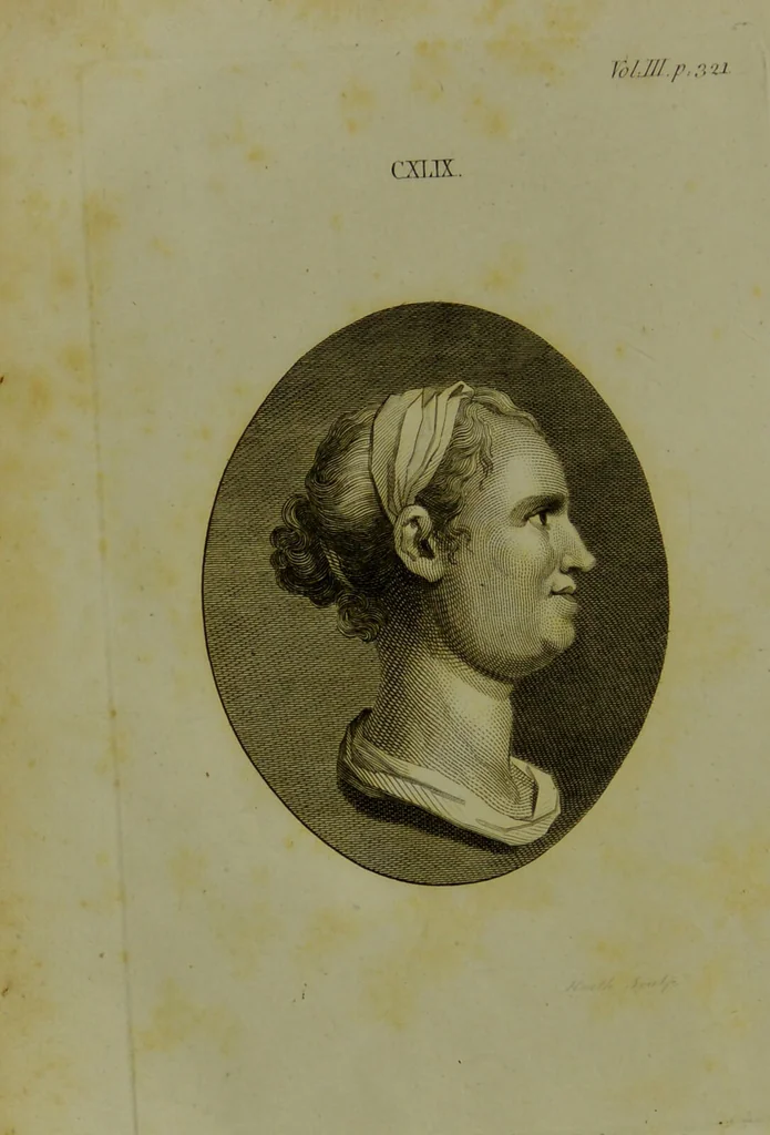 An illustration from Essays on physiognomy : for the promotion of the knowledge and the love of mankind / written in the German language by John Caspar Lavater ; and translated into English by Thomas Holcroft., 1804, leaf 218
