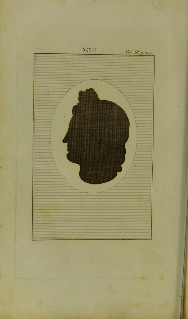 An illustration from Essays on physiognomy : for the promotion of the knowledge and the love of mankind / written in the German language by John Caspar Lavater ; and translated into English by Thomas Holcroft., 1804, leaf 84