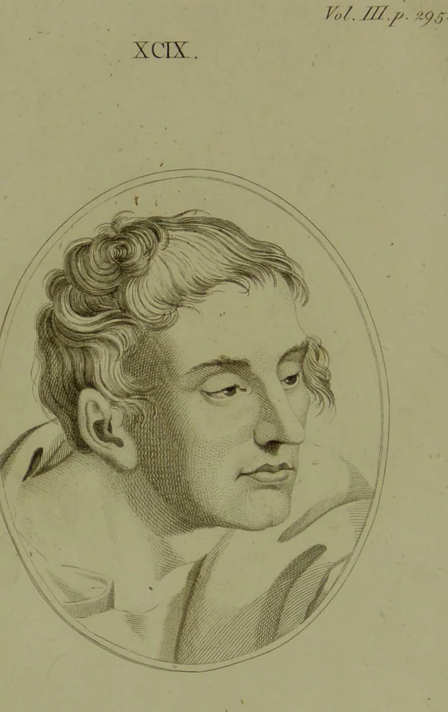 An illustration from Essays on physiognomy : for the promotion of the knowledge and the love of mankind / written in the German language by John Caspar Lavater ; and translated into English by Thomas Holcroft., 1804, leaf 98