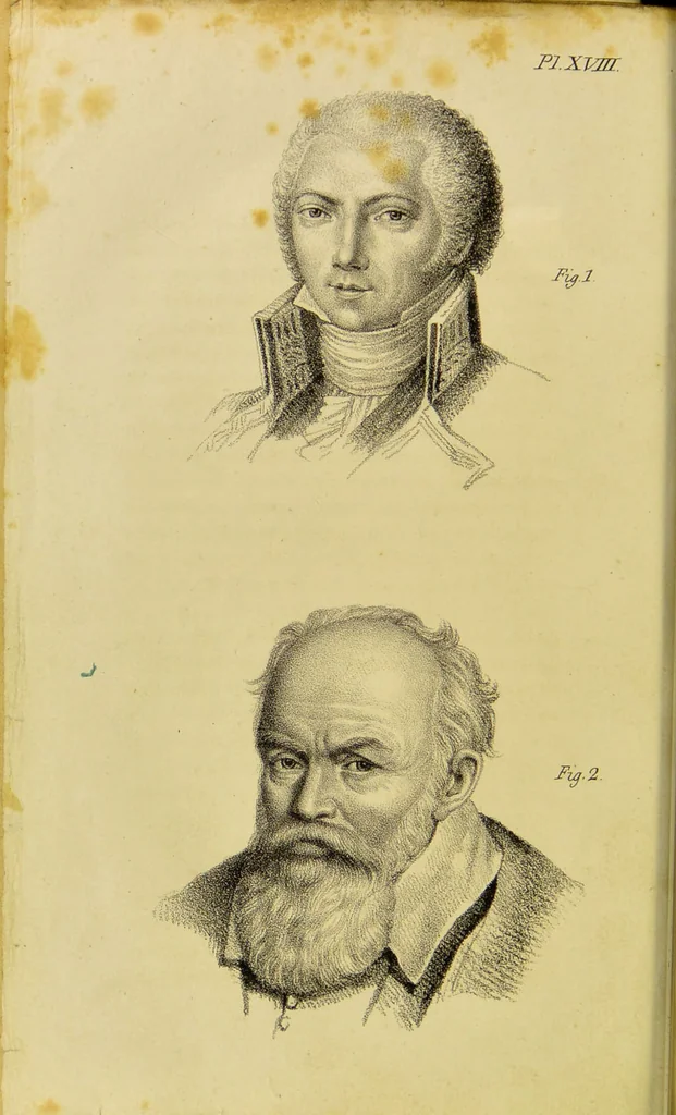 An illustration from Phrenology, in connexion with the study of physiognomy / by J. G. Spurzheim., 1826, leaf 122