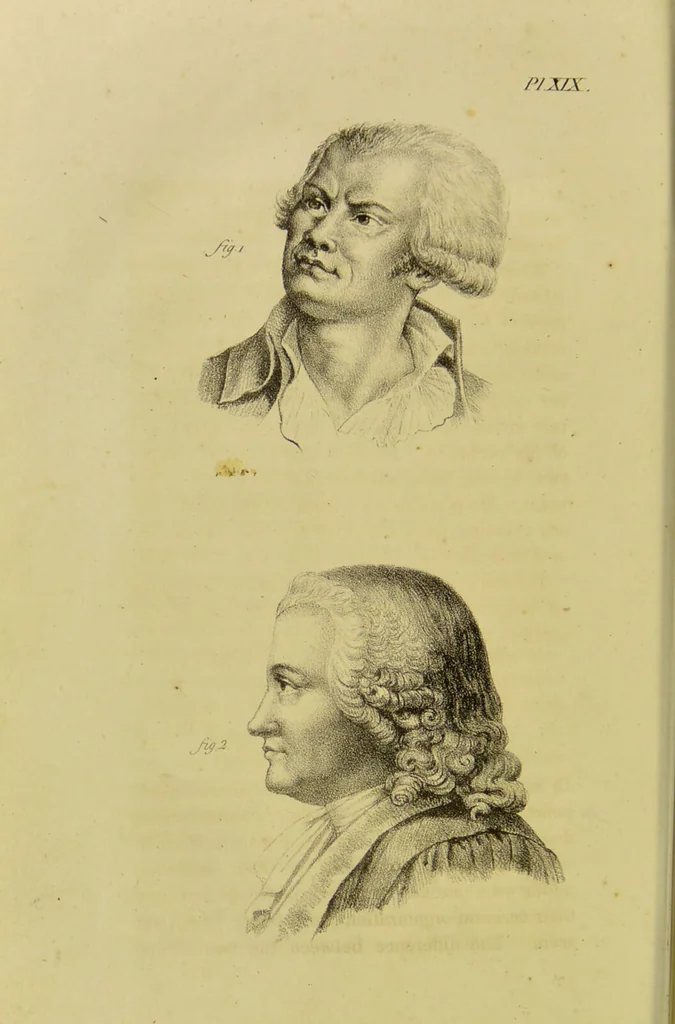 An illustration from Phrenology, in connexion with the study of physiognomy / by J. G. Spurzheim., 1826, leaf 130