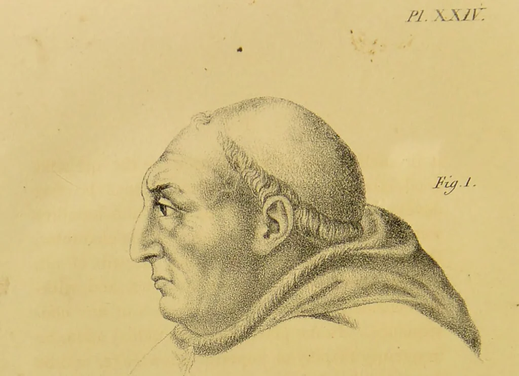 An illustration from Phrenology, in connexion with the study of physiognomy / by J. G. Spurzheim., 1826, leaf 166