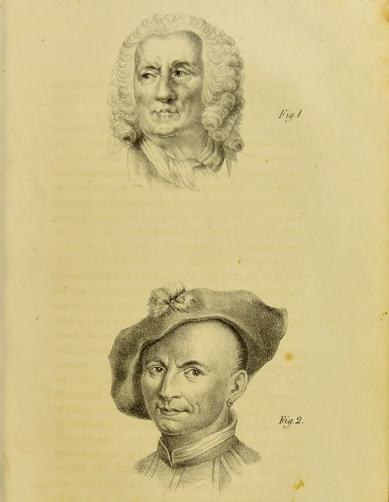 An illustration from Phrenology, in connexion with the study of physiognomy / by J. G. Spurzheim., 1826, leaf 215