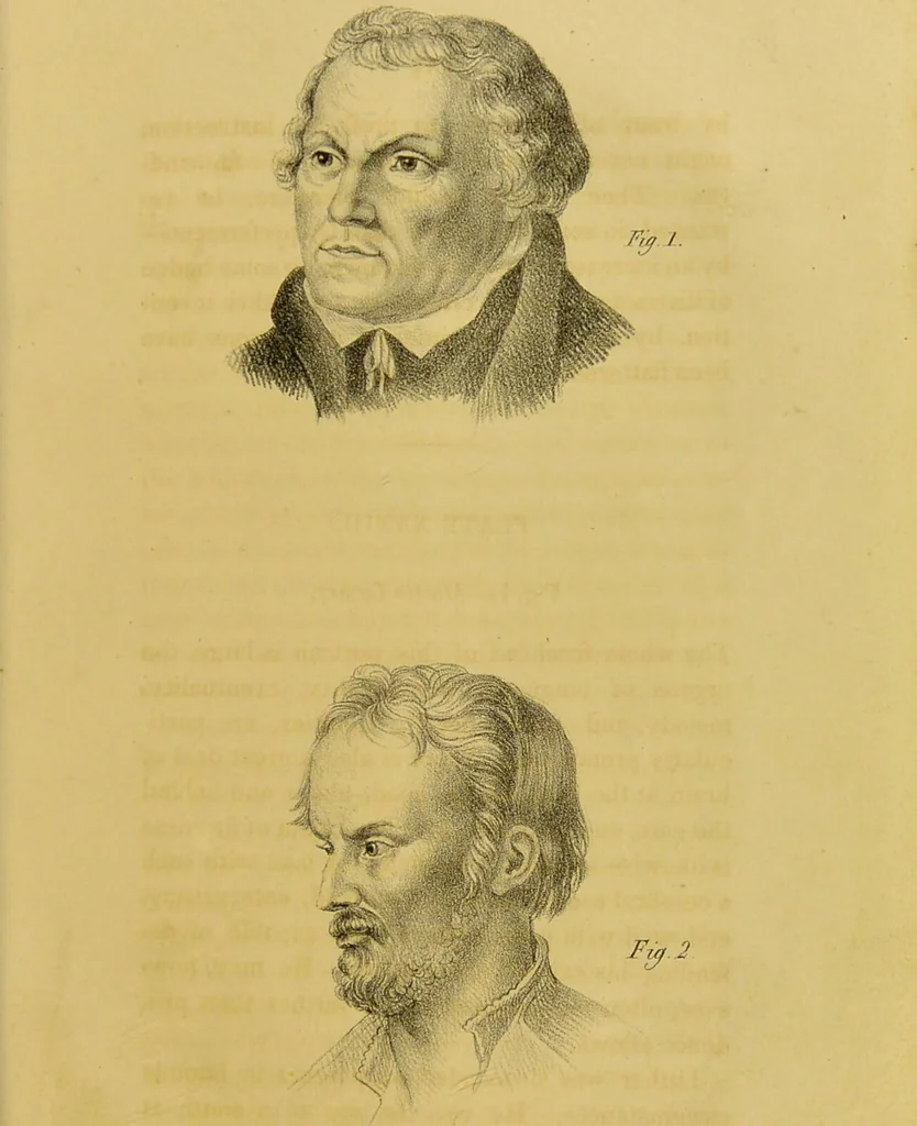 An illustration from Phrenology, in connexion with the study of physiognomy / by J. G. Spurzheim., 1826, leaf 231