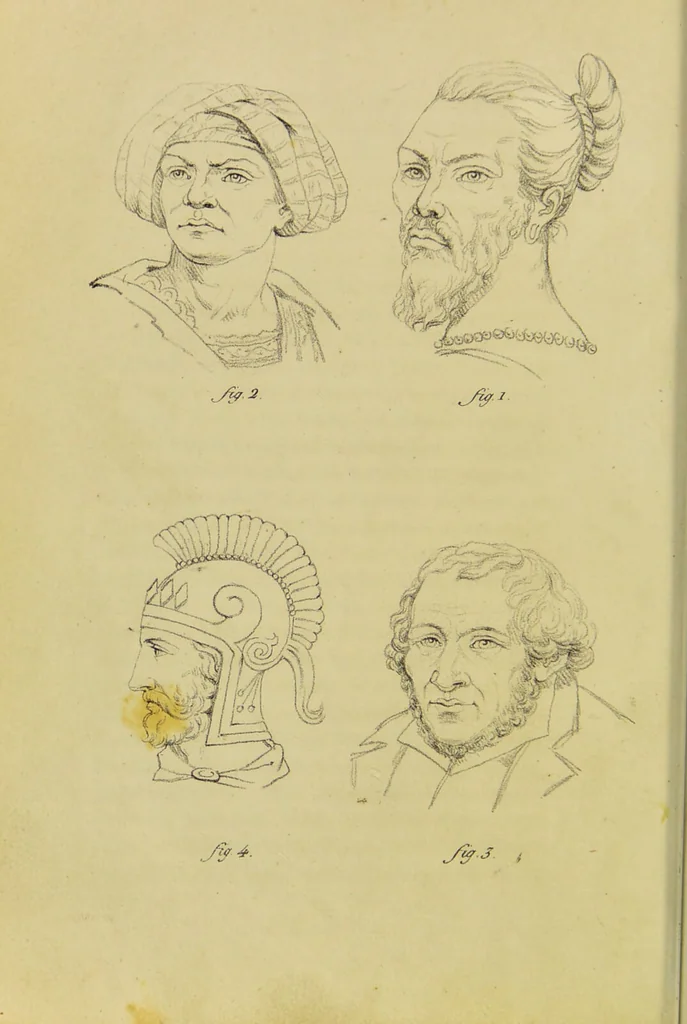 An illustration from Phrenology, in connexion with the study of physiognomy / by J. G. Spurzheim., 1826, leaf 44