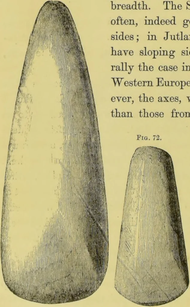 An illustration from Pre-historic times, as illustrated by ancient remains, and the manners and customs of modern savages / by John Lubbock., 1865, leaf 102
