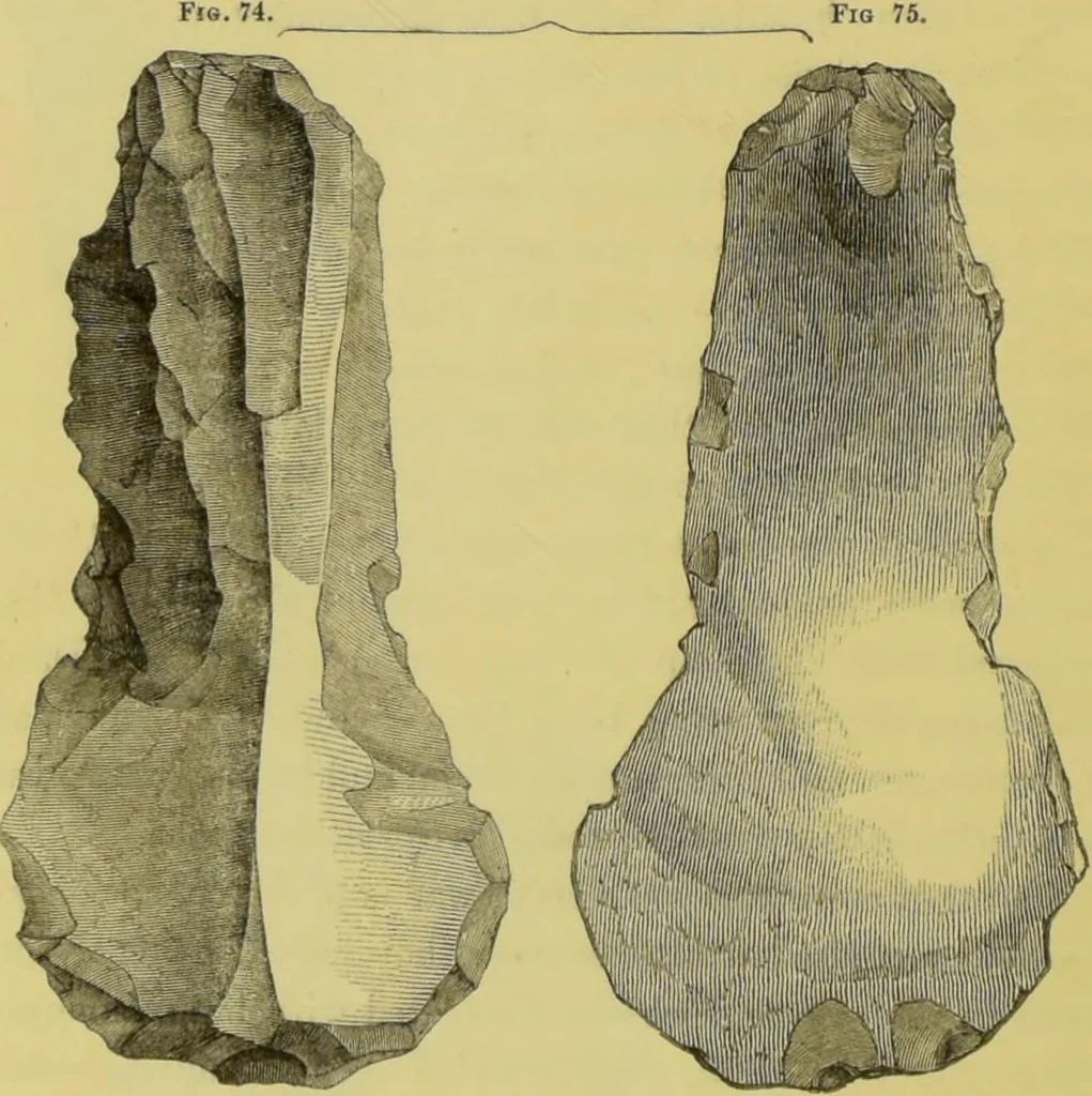 An illustration from Pre-historic times, as illustrated by ancient remains, and the manners and customs of modern savages / by John Lubbock., 1865, leaf 104
