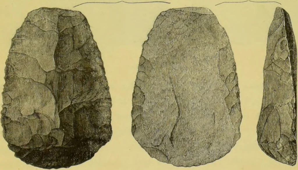 An illustration from Pre-historic times, as illustrated by ancient remains, and the manners and customs of modern savages / by John Lubbock., 1865, leaf 105