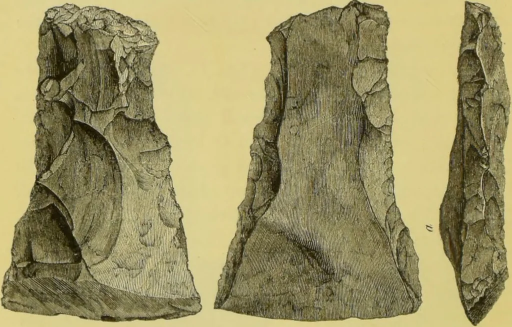 An illustration from Pre-historic times, as illustrated by ancient remains, and the manners and customs of modern savages / by John Lubbock., 1865, leaf 106