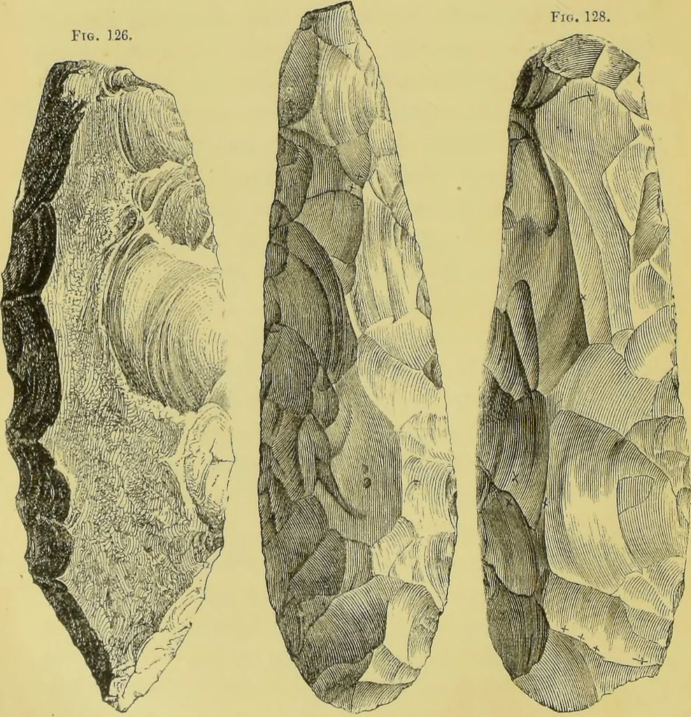 An illustration from Pre-historic times, as illustrated by ancient remains, and the manners and customs of modern savages / by John Lubbock., 1865, leaf 220