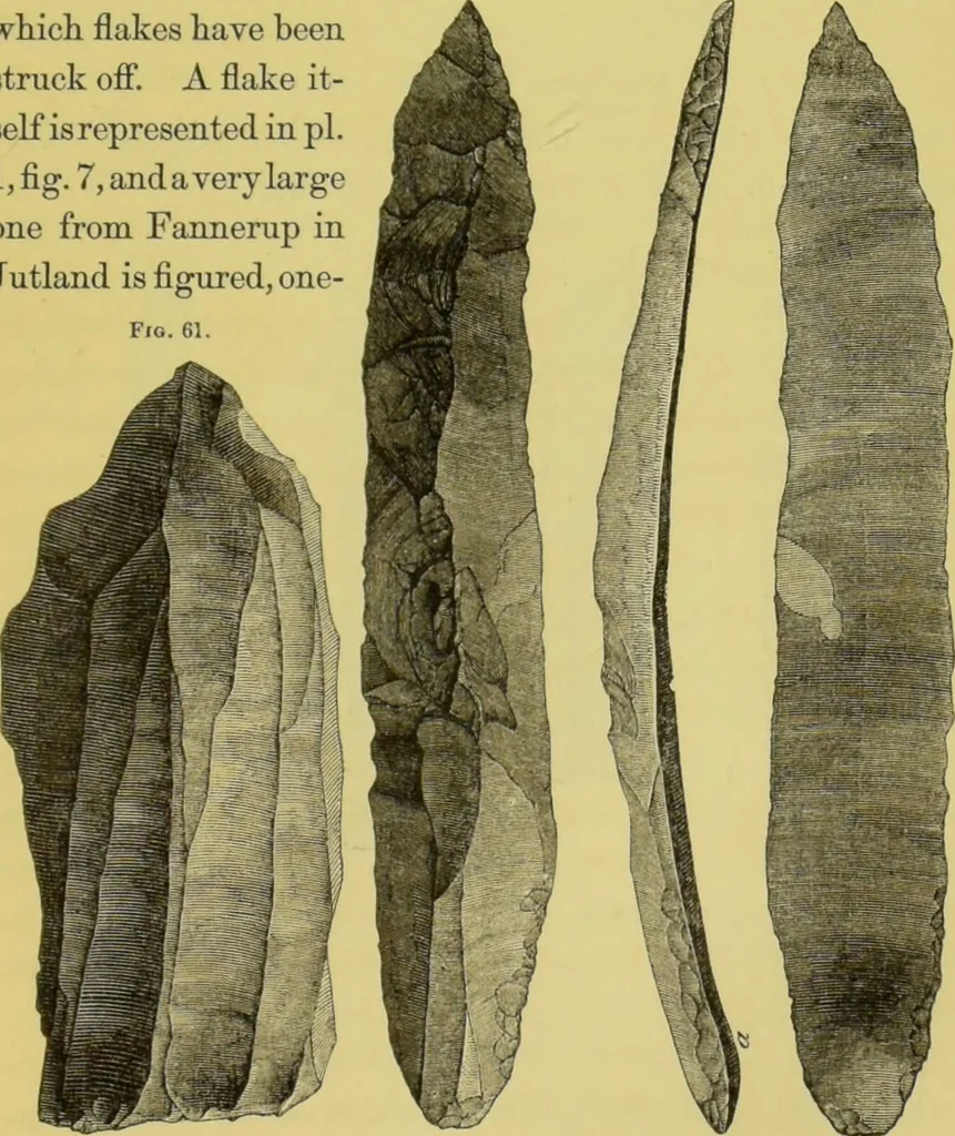 An illustration from Pre-historic times, as illustrated by ancient remains, and the manners and customs of modern savages / by John Lubbock., 1865, leaf 99