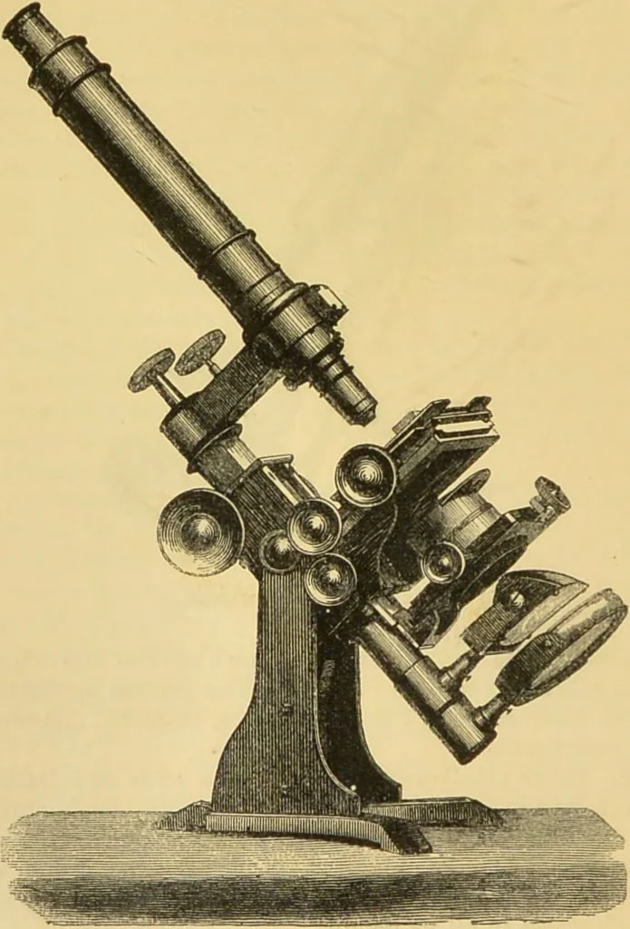 An illustration from The microscope: its history, construction, and application : being a familiar introduction to the use of the instrument and the study of microscopical sciences / by Jabez Hogg., 1869, leaf 111