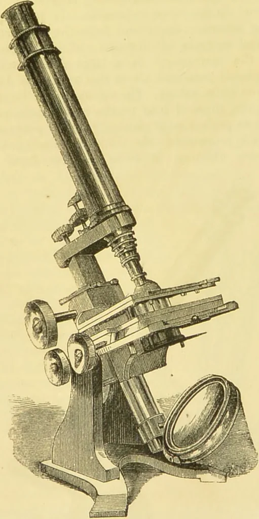 An illustration from The microscope: its history, construction, and application : being a familiar introduction to the use of the instrument and the study of microscopical sciences / by Jabez Hogg., 1869, leaf 112