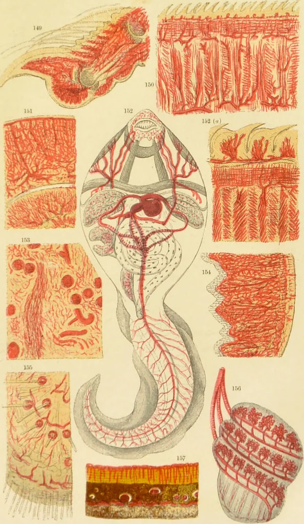 An illustration from The microscope: its history, construction, and application : being a familiar introduction to the use of the instrument and the study of microscopical sciences / by Jabez Hogg., 1869, leaf 696