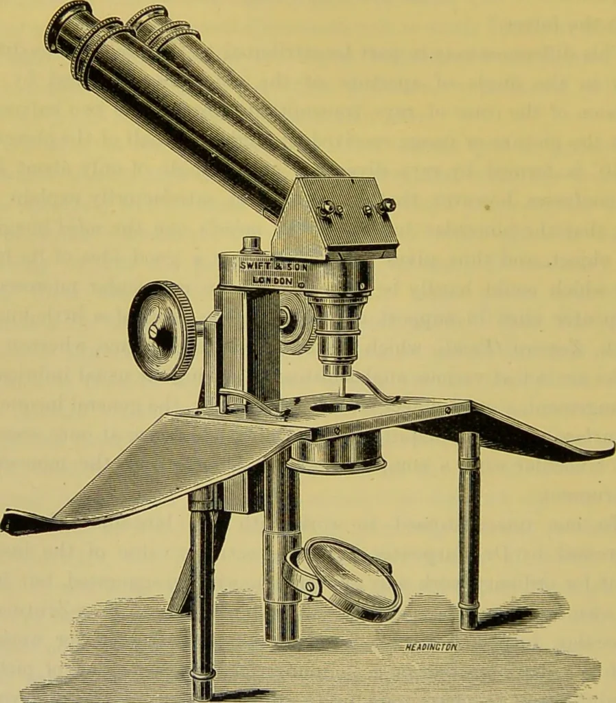 An illustration from The microscope : its history, construction, and application, being a familiar introduction to the use of the instrument, and the study of microscopical science / by Jabez Hogg., 1898, leaf 102