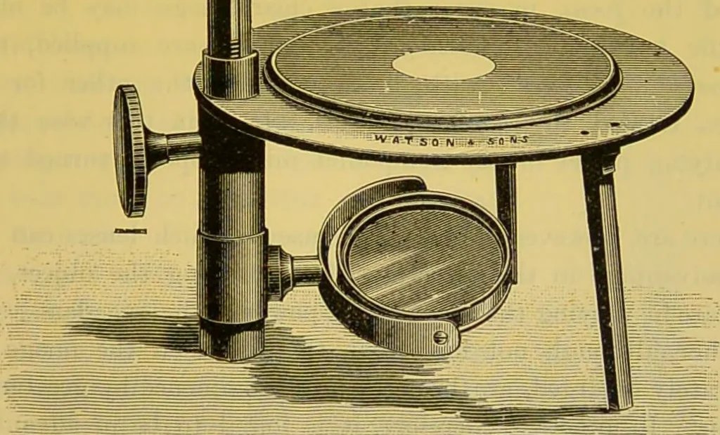 An illustration from The microscope : its history, construction, and application, being a familiar introduction to the use of the instrument, and the study of microscopical science / by Jabez Hogg., 1898, leaf 109