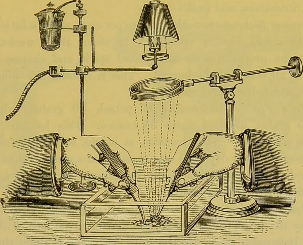An illustration from The microscope : its history, construction, and application, being a familiar introduction to the use of the instrument, and the study of microscopical science / by Jabez Hogg., 1898, leaf 321