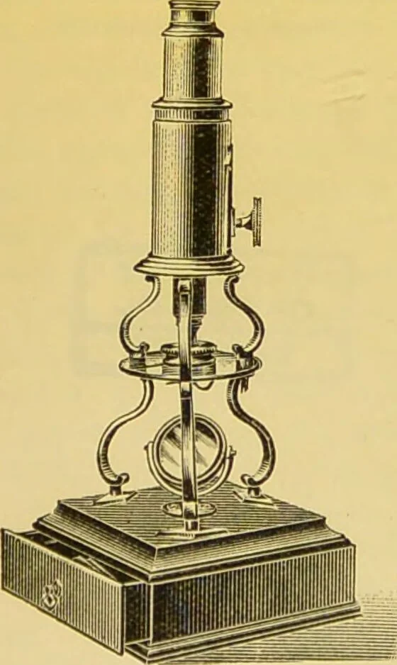 An illustration from The microscope : its history, construction, and application, being a familiar introduction to the use of the instrument, and the study of microscopical science / by Jabez Hogg., 1898, leaf 9