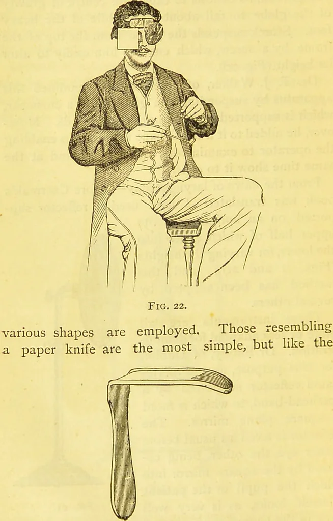 An illustration from Laryngoscopy and rhinoscopy and the diagnosis and treatment of the diseases of the throat and nose / by Prosser James, M.D., 1888, leaf 40
