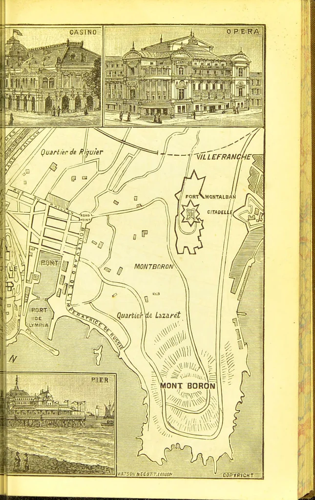 An illustration from B. Bradshaw's Dictionary of mineral waters, climatic health resorts, sea baths, and hydropathic establishments : giving the summer and winter residences of doctors, hotels which can be recommended with confidence, and other useful information : with a map printed in 11 colours, showing the stations named, and an itinerary of the quickest and cheapest routes by rail, boats, carriages, etc., and seven smaller maps and plans., 1884, leaf 315