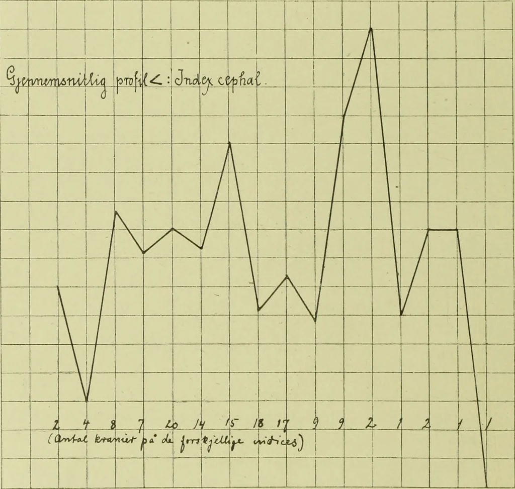 An illustration from Norrønaskaller : crania antiqua in parte orientali Norvegiae meridionalis inventa / en studie fra Universitetets Anatomiske Institut og dette tilegnet af Justus Barth ... ; udgivet ved G.A. Guldberg., 1896, leaf 46