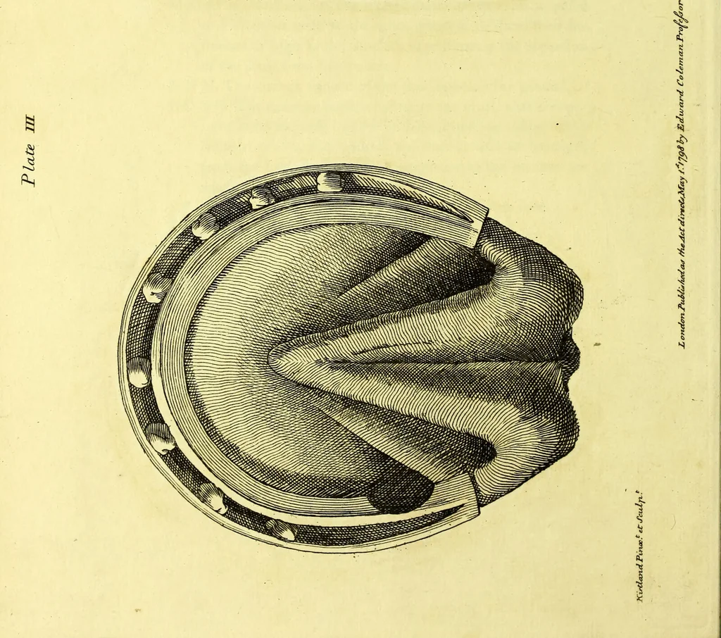 An illustration from Observations on the structure, œconomy, and diseases of the foot of the horse, and on the principles and practice of shoeing / by Edward Coleman., 1798, leaf 146