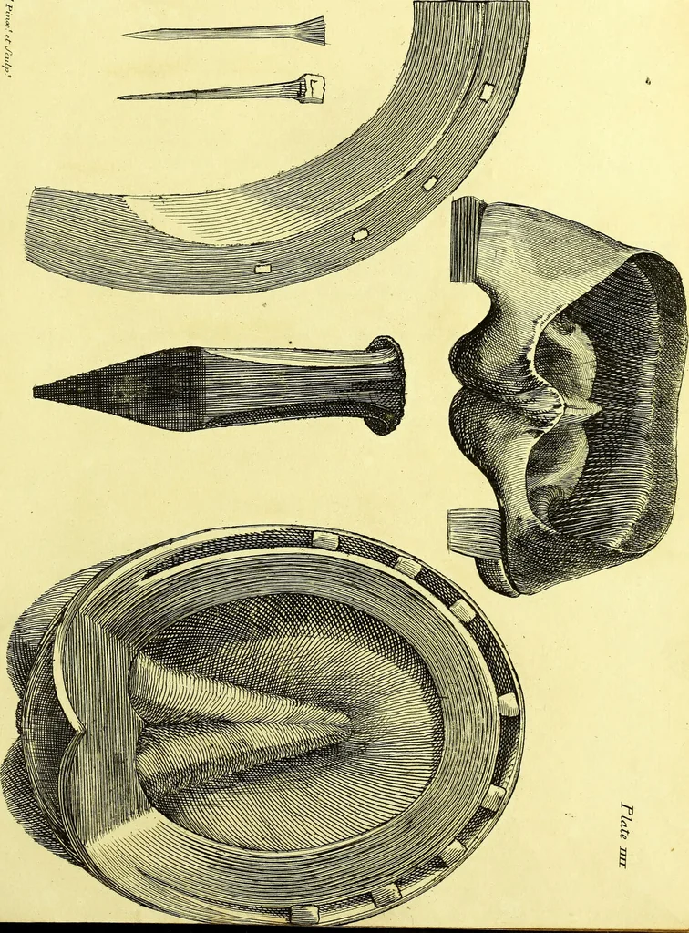 An illustration from Observations on the structure, œconomy, and diseases of the foot of the horse, and on the principles and practice of shoeing / by Edward Coleman., 1798, leaf 153