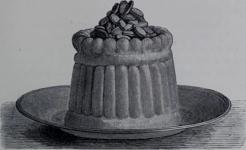 An illustration from The royal cookery book (le livre de cuisine) / by Jules Gouffé ; translated from the French and adapted for English use by Alphonse Gouffé ... comprising domestic and high-class cookery, illustrated with sixteen large plates printed in colours, and one hundred and sixty-one woodcuts from drawing from nature by E. Ronjat., 1868, leaf 577