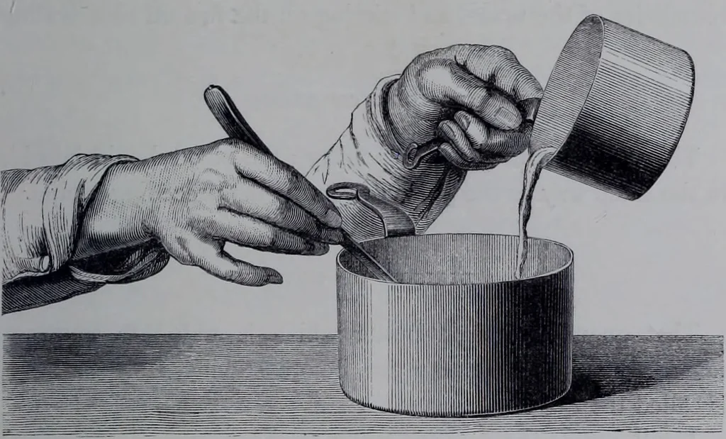 An illustration from The royal cookery book (le livre de cuisine) / by Jules Gouffé ; translated from the French and adapted for English use by Alphonse Gouffé ... comprising domestic and high-class cookery, illustrated with sixteen large plates printed in colours, and one hundred and sixty-one woodcuts from drawing from nature by E. Ronjat., 1868, leaf 97