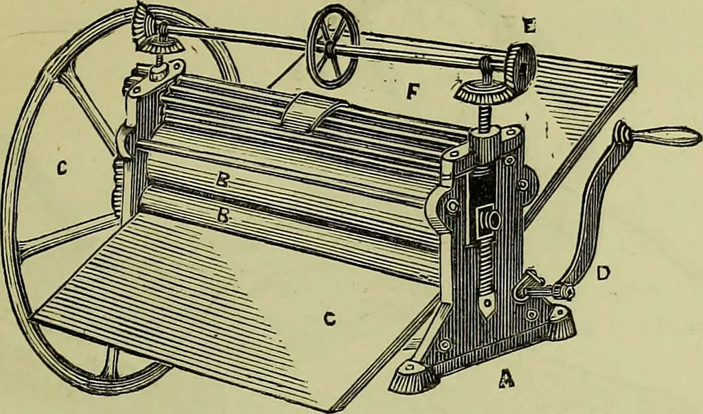 An illustration from The confectioners' hand-book and practical guide to the art of sugar boiling in all its branches : the manufacture of creams, fondants, liqueurs, pastilles, jujubes (gelatine and gum), comfits, lozenges (plain and medicated), chocolate, chocolate creams, drops, bars, &c; American caramels, ice creams and moulded ices of every description : jams, jellies and marmalades (by fire and steam). Preserved and crystalized fruits, candied peel, English and Scotch pastry, cordials and syrups for American hot & iced beverages. Aerated waters of every description, by hand and machine, for bottle, syphon, or fountain, ginger beer, horehound, and other fermented beers. The recipes are accompanied with full and clear instructions in every branch. Every information about colours and flavours; the best to use and how to make them. Useful notes on machinery for every purpose, and about one hundred illustrations., 1883, leaf 171