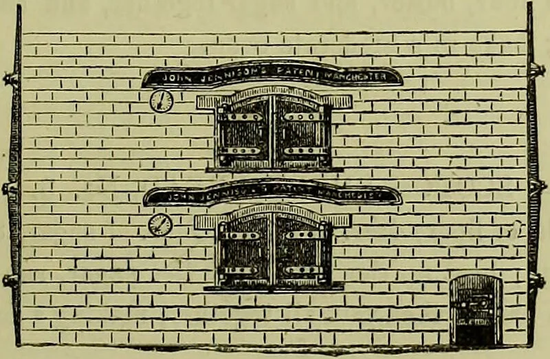 An illustration from The confectioners' hand-book and practical guide to the art of sugar boiling in all its branches : the manufacture of creams, fondants, liqueurs, pastilles, jujubes (gelatine and gum), comfits, lozenges (plain and medicated), chocolate, chocolate creams, drops, bars, &c; American caramels, ice creams and moulded ices of every description : jams, jellies and marmalades (by fire and steam). Preserved and crystalized fruits, candied peel, English and Scotch pastry, cordials and syrups for American hot & iced beverages. Aerated waters of every description, by hand and machine, for bottle, syphon, or fountain, ginger beer, horehound, and other fermented beers. The recipes are accompanied with full and clear instructions in every branch. Every information about colours and flavours; the best to use and how to make them. Useful notes on machinery for every purpose, and about one hundred illustrations., 1883, leaf 173