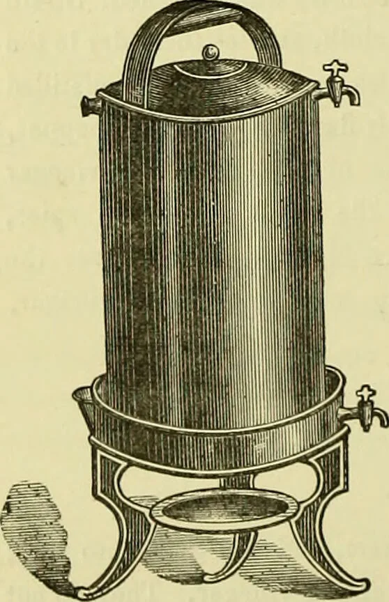 An illustration from The confectioners' hand-book and practical guide to the art of sugar boiling in all its branches : the manufacture of creams, fondants, liqueurs, pastilles, jujubes (gelatine and gum), comfits, lozenges (plain and medicated), chocolate, chocolate creams, drops, bars, &c; American caramels, ice creams and moulded ices of every description : jams, jellies and marmalades (by fire and steam). Preserved and crystalized fruits, candied peel, English and Scotch pastry, cordials and syrups for American hot & iced beverages. Aerated waters of every description, by hand and machine, for bottle, syphon, or fountain, ginger beer, horehound, and other fermented beers. The recipes are accompanied with full and clear instructions in every branch. Every information about colours and flavours; the best to use and how to make them. Useful notes on machinery for every purpose, and about one hundred illustrations., 1883, leaf 194