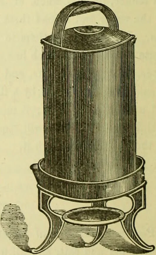 An illustration from The confectioners' hand-book and practical guide to the art of sugar boiling in all its branches : the manufacture of creams, fondants, liqueurs, pastilles, jujubes (gelatine and gum), comfits, lozenges (plain and medicated), chocolate, chocolate creams, drops, bars, &c; American caramels, ice creams and moulded ices of every description : jams, jellies and marmalades (by fire and steam). Preserved and crystalized fruits, candied peel, English and Scotch pastry, cordials and syrups for American hot & iced beverages. Aerated waters of every description, by hand and machine, for bottle, syphon, or fountain, ginger beer, horehound, and other fermented beers. The recipes are accompanied with full and clear instructions in every branch. Every information about colours and flavours; the best to use and how to make them. Useful notes on machinery for every purpose, and about one hundred illustrations., 1883, leaf 194
