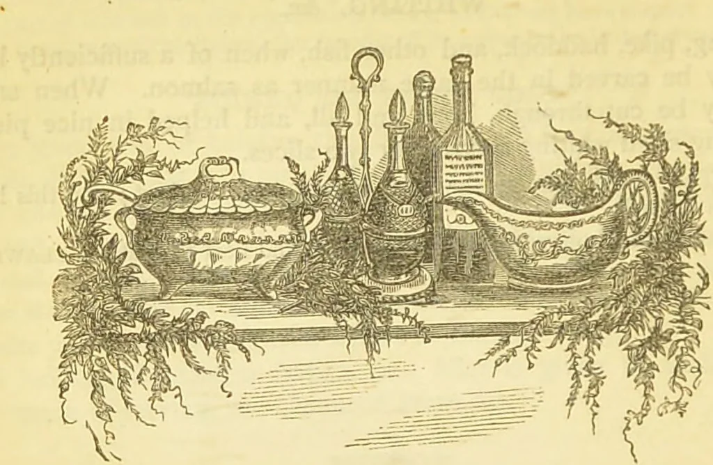 An illustration from The book of household management : comprising information for the mistress ... also, sanitary, medical, & legal memoranda; with a history of the origin, properties, and uses of all things connected with home life and comfort / by Mrs. Isabella Beeton., 1869, leaf 236