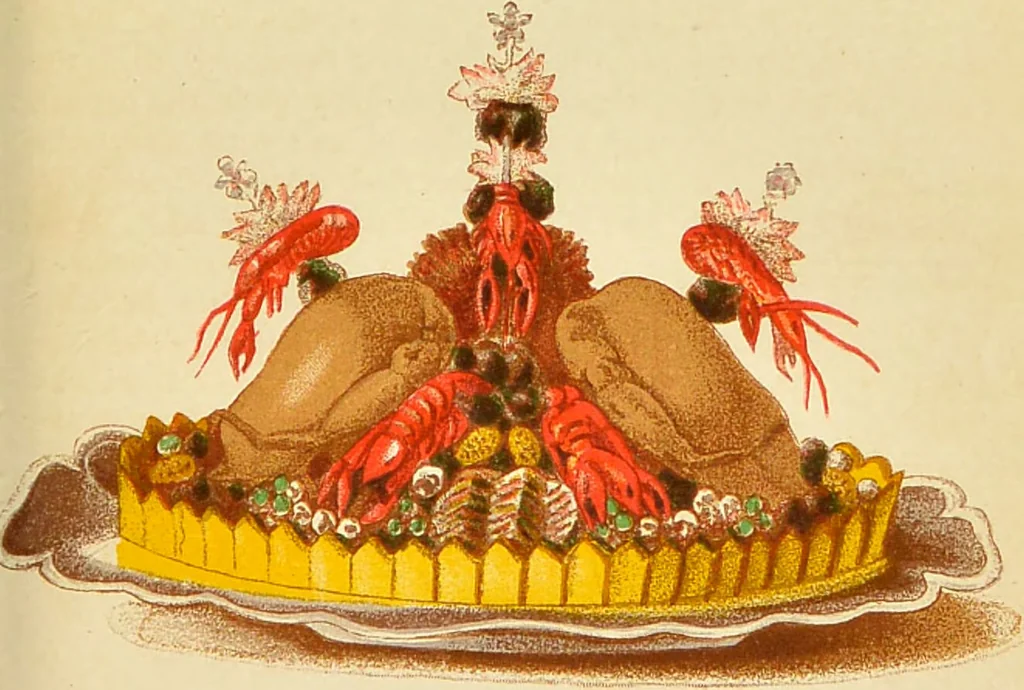 An illustration from The book of household management : comprising information for the mistress ... also, sanitary, medical, & legal memoranda; with a history of the origin, properties, and uses of all things connected with home life and comfort / by Mrs. Isabella Beeton., 1869, leaf 585