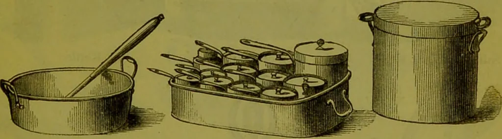 An illustration from Warne's model cookery and housekeeping book : containing complete instructions in household management, and receipts for breakfast dishes ... bills of fare, duties of servants, etc. / compiled and edited by Mary Jewry., 1871, leaf 23