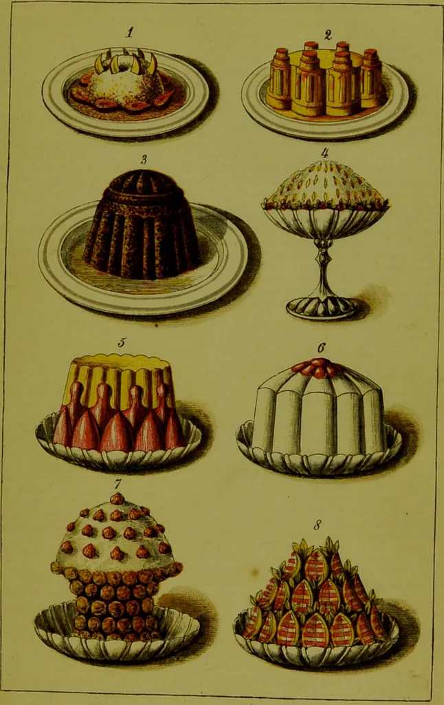 An illustration from Warne's model cookery and housekeeping book : containing complete instructions in household management, and receipts for breakfast dishes ... bills of fare, duties of servants, etc. / compiled and edited by Mary Jewry., 1871, leaf 75