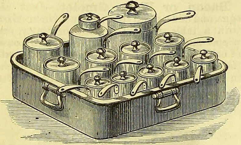 An illustration from Cassell's dictionary of cookery, with numerous engravings and full-page coloured plates : containing about nine thousand recipes., 1880, leaf 156