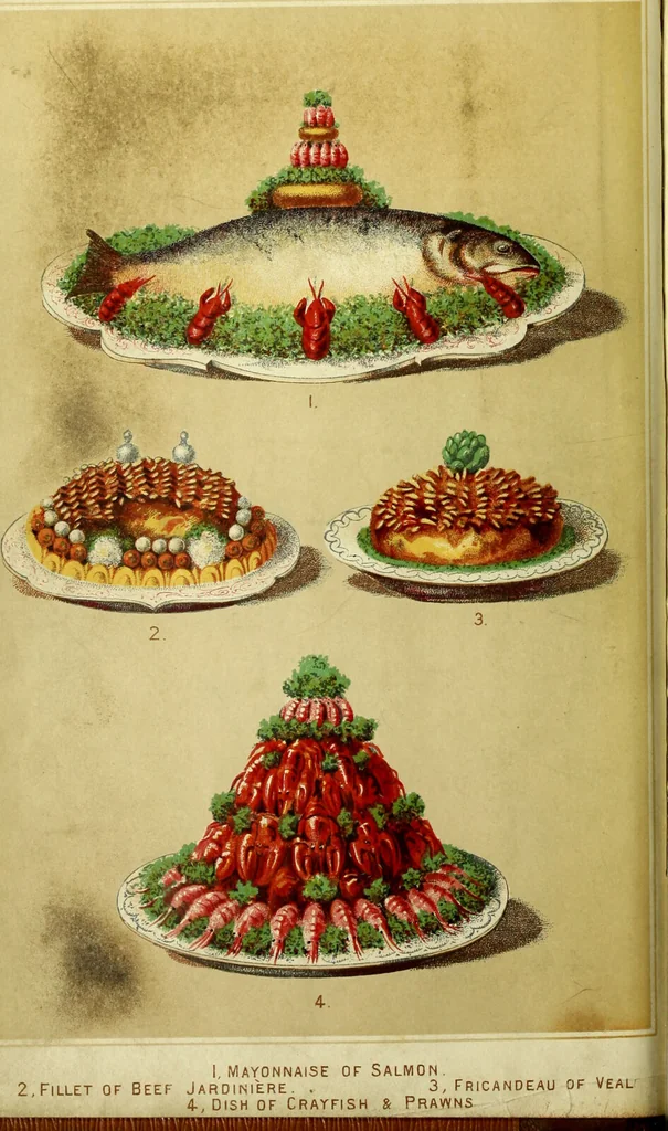 An illustration from Cassell's dictionary of cookery, with numerous engravings and full-page coloured plates : containing about nine thousand recipes., 1880, leaf 8