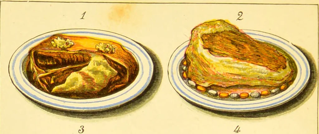 An illustration from Warne's model cookery and housekeeping book : containing complete instructions in household management / compiled and edited by Mary Jewry., 1871, leaf 6