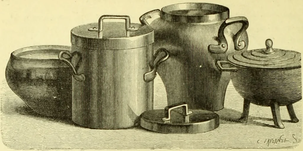 An illustration from The royal cookery book (le livre de cuisine) / by Jules Gouffé ; translated from the French and adapted for English use by Alphonse Gouffé ... comprising domestic and high-class cookery, illustrated with sixteen large plates printed in colours, and one hundred and sixty-one woodcuts from drawings from nature by E. Ronjat., 1883, leaf 60