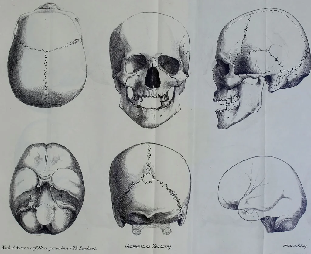 An illustration from Beitraege zur Craniologie / von Th. Landzert., 1867, leaf 53