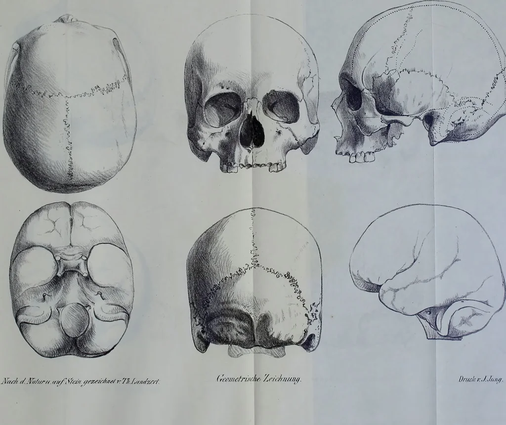 An illustration from Beitraege zur Craniologie / von Th. Landzert., 1867, leaf 55