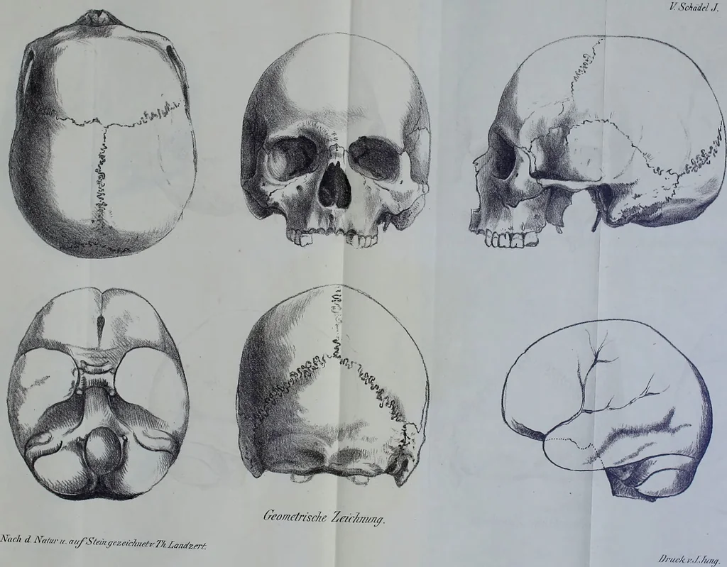An illustration from Beitraege zur Craniologie / von Th. Landzert., 1867, leaf 57