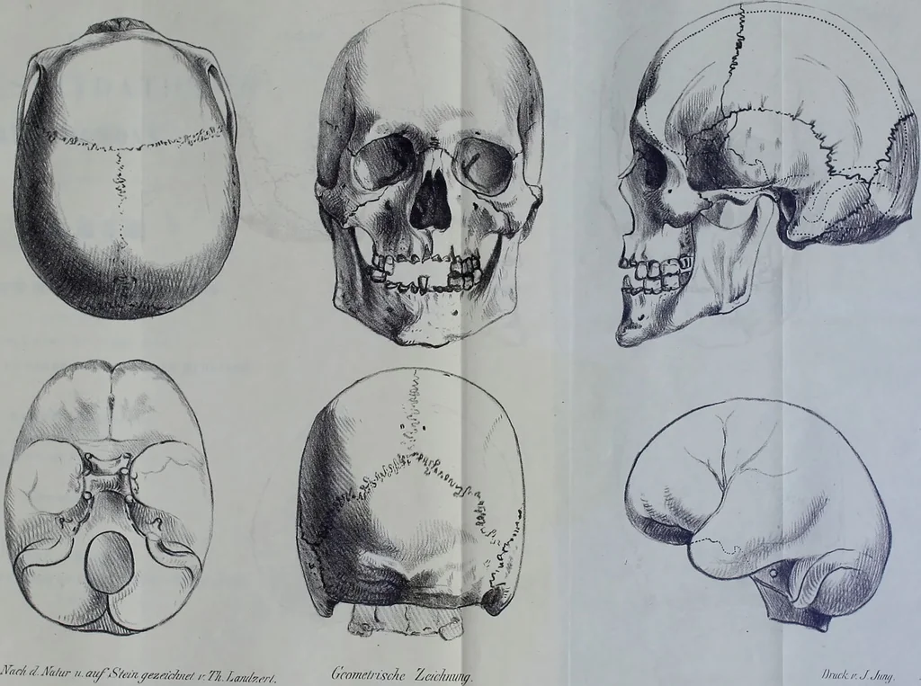 An illustration from Beitraege zur Craniologie / von Th. Landzert., 1867, leaf 63