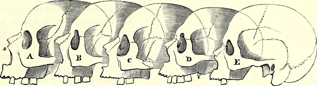 An illustration from Crania Aegyptiaca, or, Observations on Egyptian ethnography derived from anatomy, history and the monuments / by Samuel George Morton., 1844, leaf 51