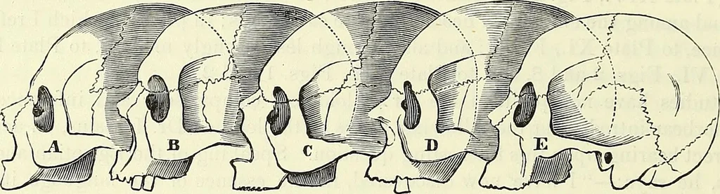 An illustration from Crania Aegyptiaca, or, Observations on Egyptian ethnography derived from anatomy, history and the monuments / by Samuel George Morton., 1844, leaf 56